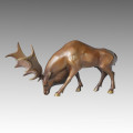 Estatua de los ciervos animales Escultura de bronce de los alces, Gorini Tpal-063